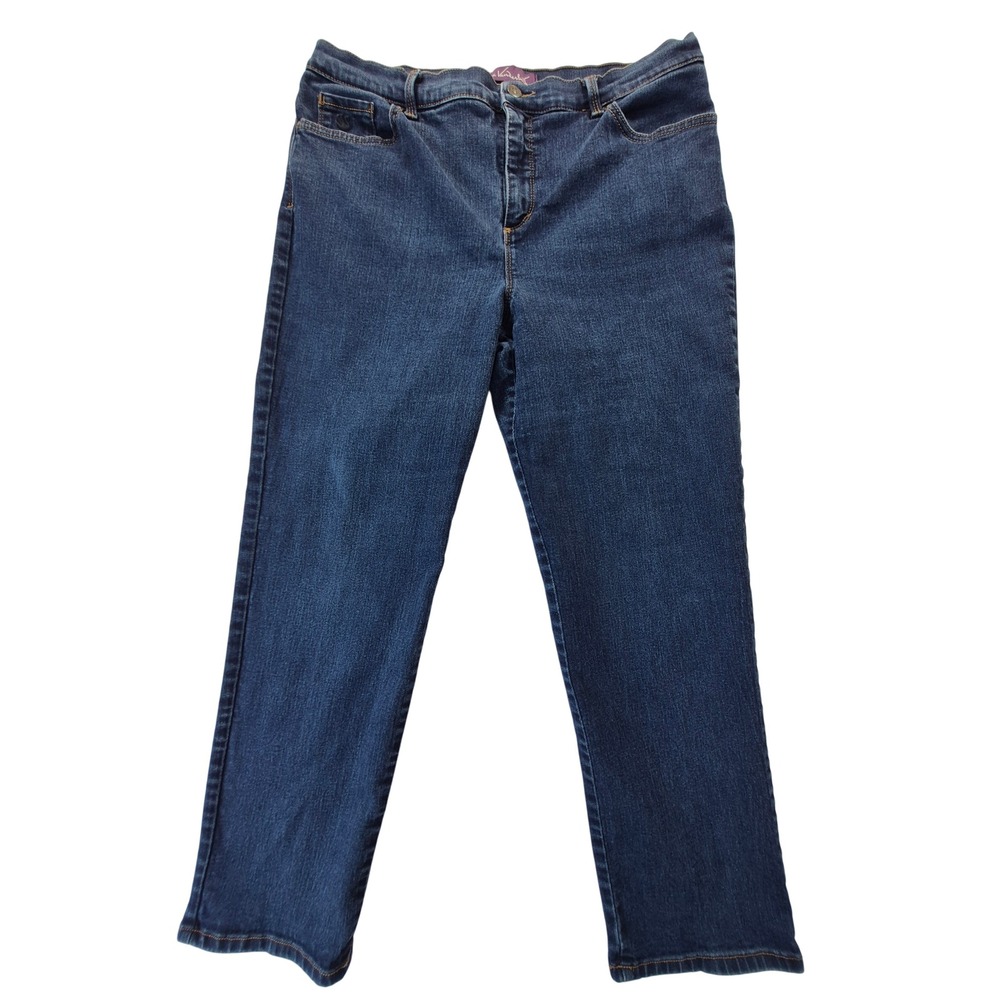 Gloria Vanderbilt Amanda Jeans Womens 16 Short Straight Leg Dark Wash Stretch